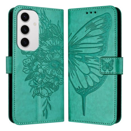 Чохол-книжка Embossed Butterfly для Samsung Galaxy S24 FE 5G - зелений