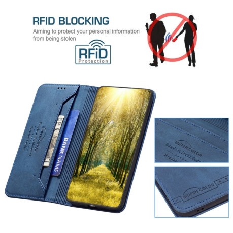 Чехол-книжка RFID Blocking на Xiaomi 12T / 12T Pro / Redmi K50 Ultra - синий