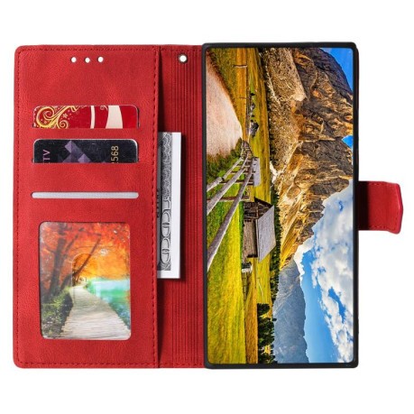 Чехол-книжка Stitching Skin Feel для Motorola Edge 60 Fusion - красный