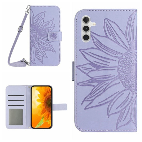 Чехол-книжка Skin Feel Sun Flower для Samsung Galaxy A04S  - фиолетовый