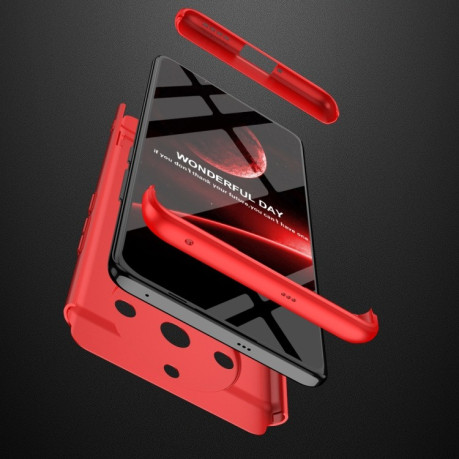 Противоударный чехол GKK Three Stage with Stand на Realme 11 Pro / 11 Pro+ - красный