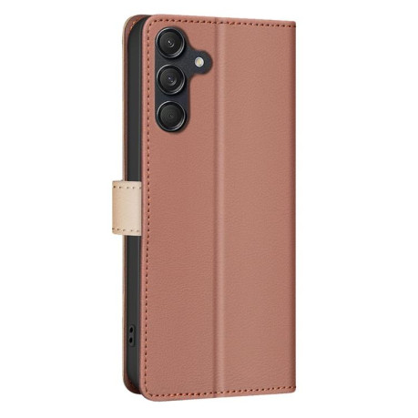 Чехол-книжка Color Matching RFID Anti-theft Leather для на Samsung Galaxy M16 5G / F16 5G - коричневый