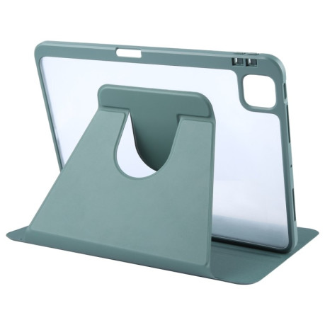Чехол-книжка GEBEI Acrylic TPU 3-folding Rotating Smart Tablet Leather для iPad Pro 13 2024 - зеленый