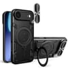Чехол со шторкой камеры CD фактурой и подставкой на iPhone Air - черный