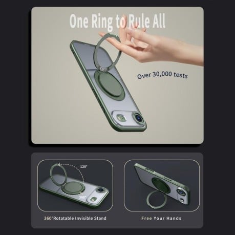 Чохол Kalebol з підставкою 360 та MagSafe на iPhone Air - зелений