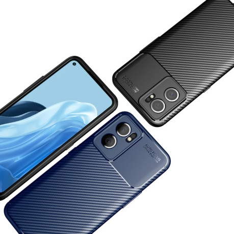 Ударозахисний чохол HMC Carbon Fiber Texture на Reno7 5G Global/ Find X5 Lite/OnePlus Nord CE2 5G - синій