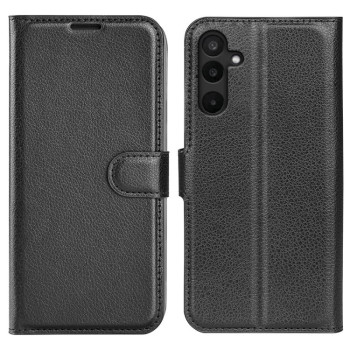 Чехол-книжка Litchi Texture Horizontal Flip Leather на Samsung Galaxy M16 / F16 - черный