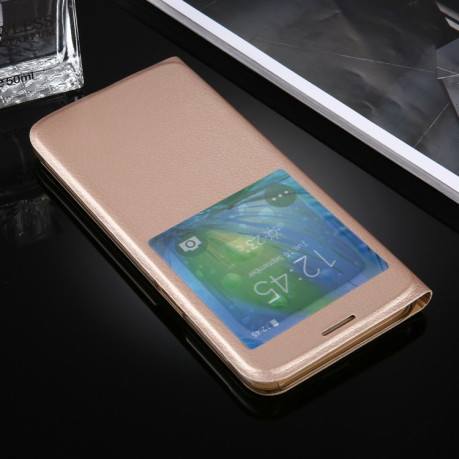 Чехол-книжка Litchi Texture Display ID на Samsung Galaxy S8 Plus - золотой
