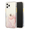 Протиударний чохол Marble Pattern Glittery Powder для iPhone 12 Pro Max - прозоро-рожевий