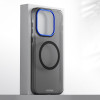 Магнитный чехол Escase Blues Series с софт-тач покрытием для OnePlus 15T — прозрачный чёрный