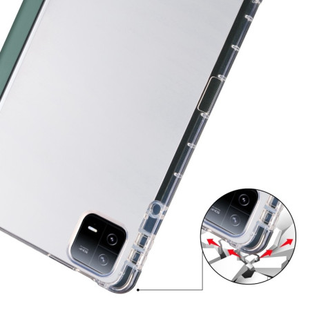 Чехол-книжка 3-fold Clear TPU Smart Leather для Xiaomi Pad 7 / 7 Pro - зеленый