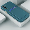 Противоударный чехол Card Slot Design для Samsung Galaxy S21 FE 5G - зеленый