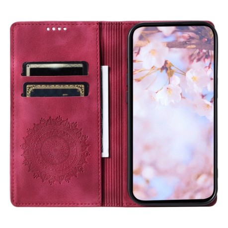Чехол-книжка Totem Embossed Magnetic Leather для Google Pixel 8 Pro - красный