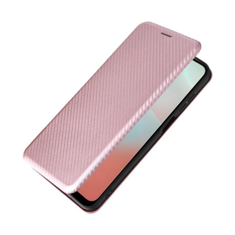 Чехол-книжка Carbon Fiber Texture на Samsung Galaxy M16 5G / F16 5G - розовый
