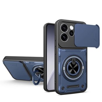 Протиударний чохол зі шторкою камери Sliding Camshield та кільцем-підставкою на OPPO Reno15 Pro 5G Global — синій