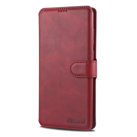 Чехол-книжка AZNS Calf Texture на Samsung Galaxy A81/M60S/Note 10 Lite - винно-красный