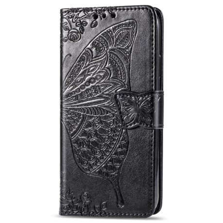 Чехол-книжка Butterfly Love Flower Embossed для iPhone 16e - черный