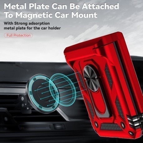 Противоударный чехол Sliding Camshield для Motorola razr 50 - красный