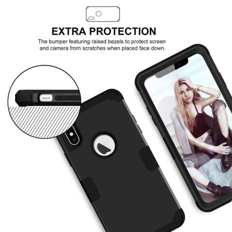 Протиударний чохол Dropproof 3 in 1 Silicone sleeve на iPhone XS Max чорний