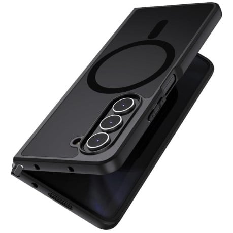 Ультратонкий полупрозрачный чехол с MagSafe гибрид PC+TPU на Samsung Galaxy Fold 7 5G - черный