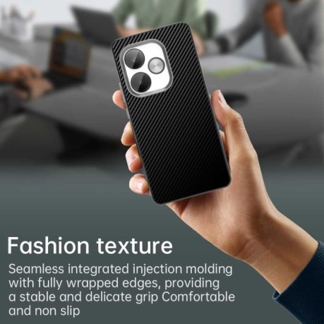 Ударозахисний чохол HMC Carbon Fiber Series IMD на Realme GT 6T - чорний