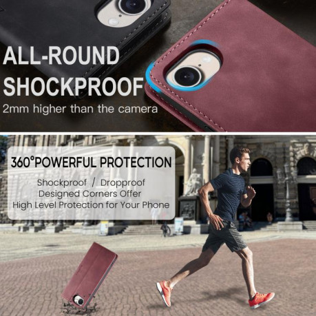 Чехол-книжка CaseMe-013 Multifunctional на iPhone 16e - красный
