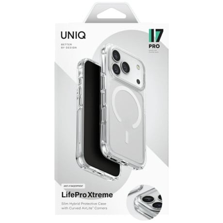 Оригінальний чохол Uniq LifePro Xtreme Magclick Charging на iPhone 17 Pro - Clear-Glitter
