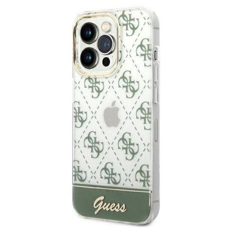 Оригінальний чохол Guess 4G Pattern Script для iPhone 14 Pro Max - khaki 