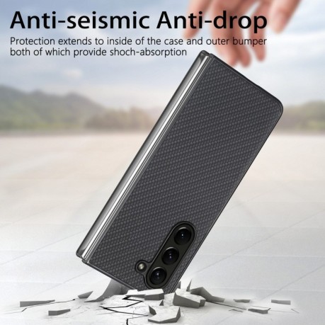 Противоударный чехол Accurate Carbon Fiber для Samsung Galaxy Fold 5 - черный