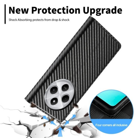 Чохол-книжка LCIMEEKE Carbon Fiber для Xiaomi Redmi A4 5G / 14C 4G - Black