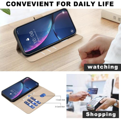 Чехол-книжка Geometric Pattern RFID Leather для Infinix Note 40 Pro 4G / 40 Pro+ 5G - бежевый