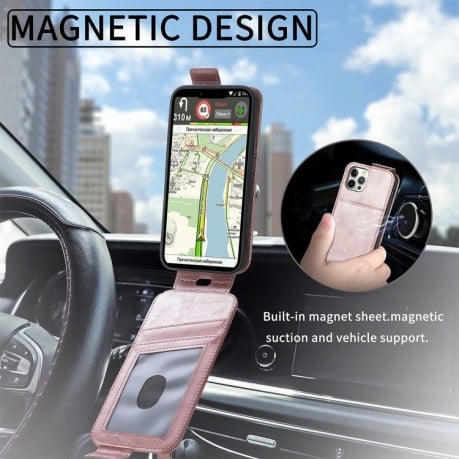 Флипп-чехол Zipper Wallet Vertical для iPhone 14 Plus - розовый