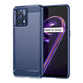 Чехол Brushed Texture Carbon Fiber на Realme 9 Pro Plus - синий