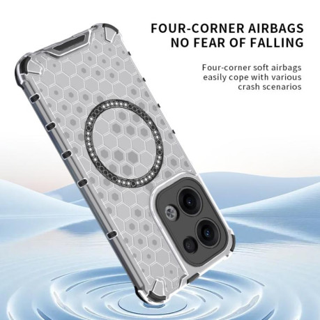 Противоударный чехол Honeycomb Magnetic Ring Shockproof на OPPO Reno13 5G Global - красный