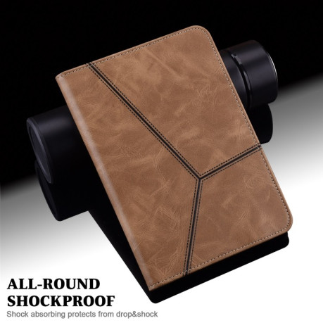 Чохол Solid Color Stripe Embossed Leather для Xiaomi Redmi Pad SE - коричневий