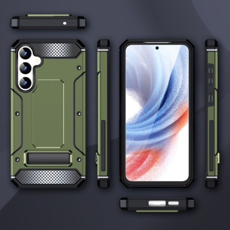 Противоударный чехол Matte Holder для Samsung Galaxy S23 FE 5G - зеленый