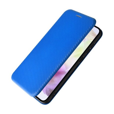 Чехол-книжка Carbon Fiber Texture на Samsung Galaxy A36 - синий