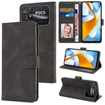 Чехол-книжка Fantasy Classic Skin-feel для Xiaomi Poco C40/Redmi 10c - черный