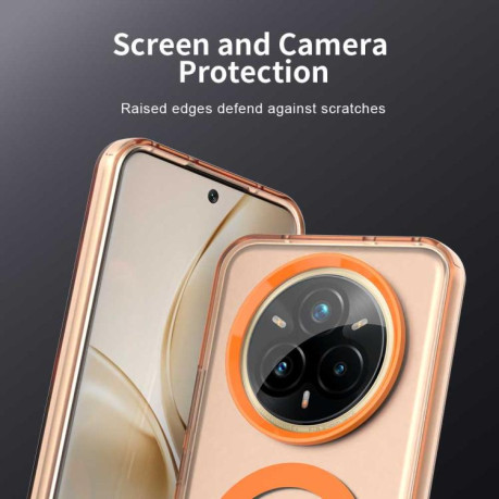 Чохол протиударний Candy Magsafe PC Hybrid TPU для Realme 14 Pro+ 5G - помаранчевий