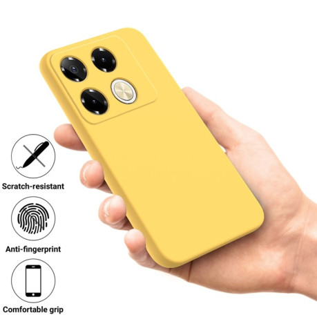 Силиконовый чехол Solid Color Liquid Silicone на Infinix Note 40 Pro 4G - желтый