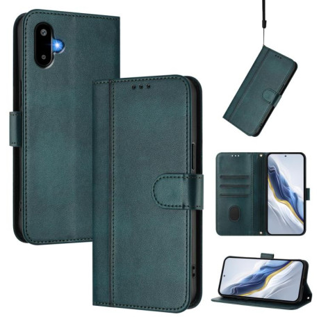 Чехол-книжка Line Splicing Buckle Retro Leather для Samsung Galaxy M06 5G - зелений