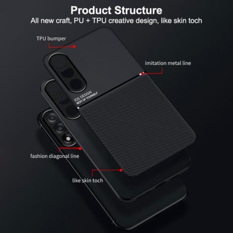Протиударний чохол Tilt Strip Grain на OnePlus Ace 5 Ultra / Nord 5 Classic - чорний