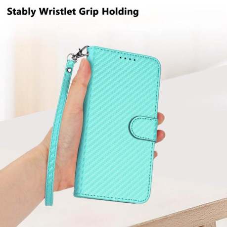 Чехол-книжка Carbon Fiber Texture на For на Samsung Galaxy F16 5G / M16 5G - голубой