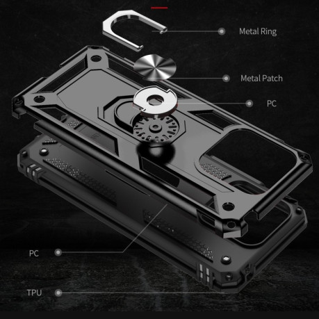 Протиударний чохол-підставка 360 Degree Rotating Holder на Xiaomi Poco C40/Redmi 10c - чорний