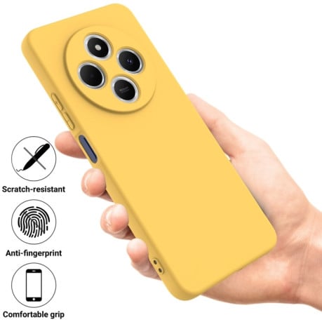 Силиконовый чехол Solid Color Liquid Silicone на Xiaomi Redmi 14C 4G/Poco C75/Redmi A4 5G - желтый