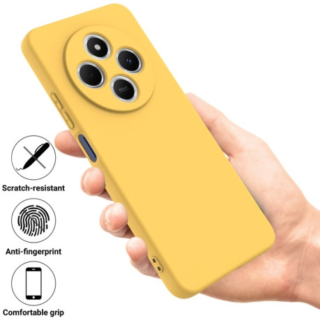 Силиконовый чехол Solid Color Liquid Silicone на Xiaomi Redmi A4 5G - желтый