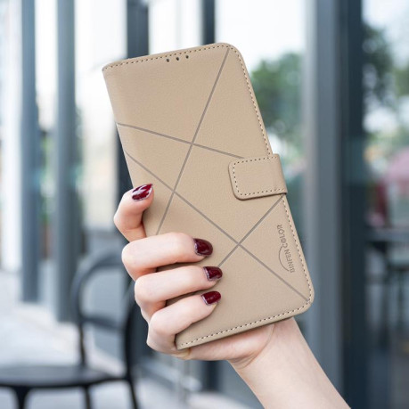 Чехол-книжка Geometric Pattern RFID Leather для Infinix Note 40 Pro 4G / 40 Pro+ 5G - бежевый