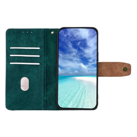 Чохол-книжка Color Stitching Skin Feel Leather RFID Blocking на OPPO A5 Pro 5G Global - зелений