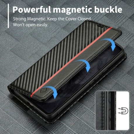 Чехол-книжка LC IMEEKE Carbon Fiber для Google Pixel 8 Pro - Black