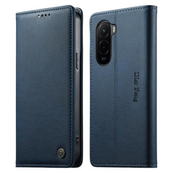 Чехол-книжка Dierfeng из эко-кожи с магнитной застёжкой и RFID-защитой для Xiaomi Poco M7 4G 171mm — синий
